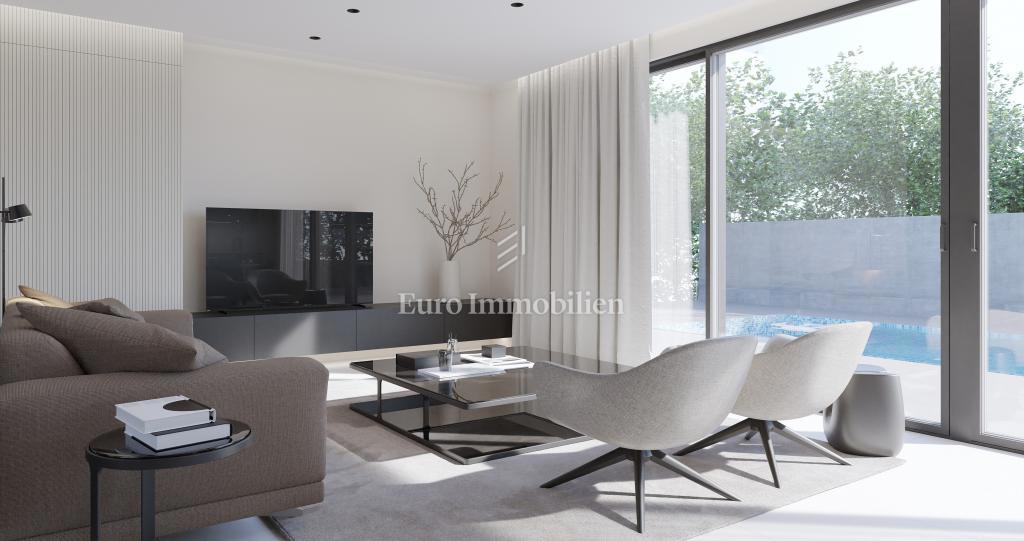 Moderni apartma z bazenom, novogradnja, mesto Krk
