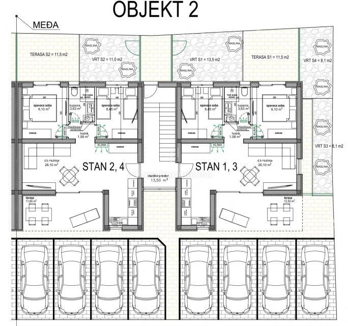  Apartmaji 70 m do morja - VIR