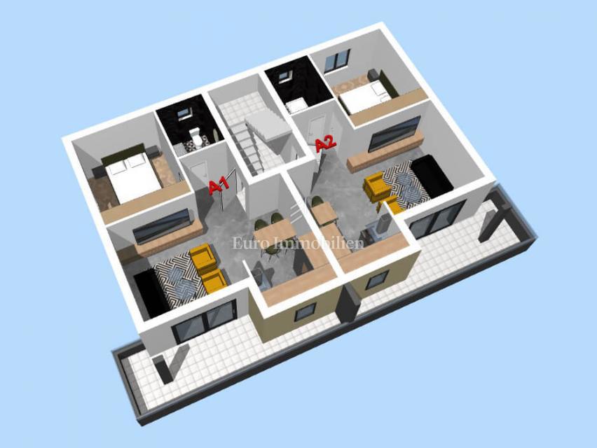 Makarska - apartmaji v novogradnji s pogledom na morje