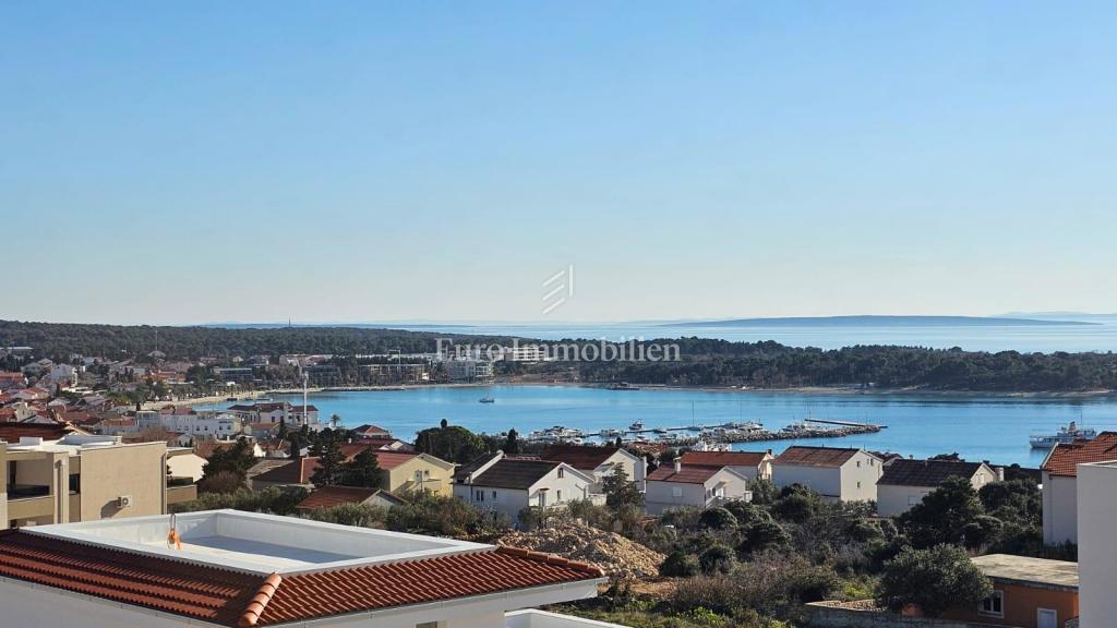 Novalja - novogradnja, 2. nadstropje, pogled na morje