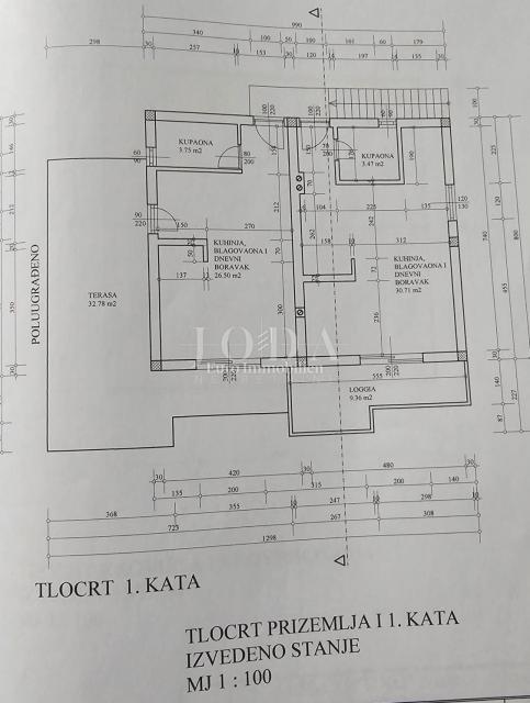 Dvosobno stanovanje z vrtom, 200 m od morja – Jadranovo