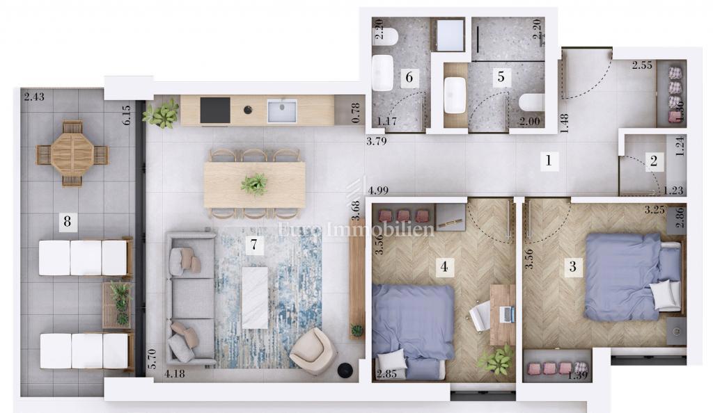 Istra, okolica Rovinja – novogradnja, stanovanje velikosti 73,66 m²