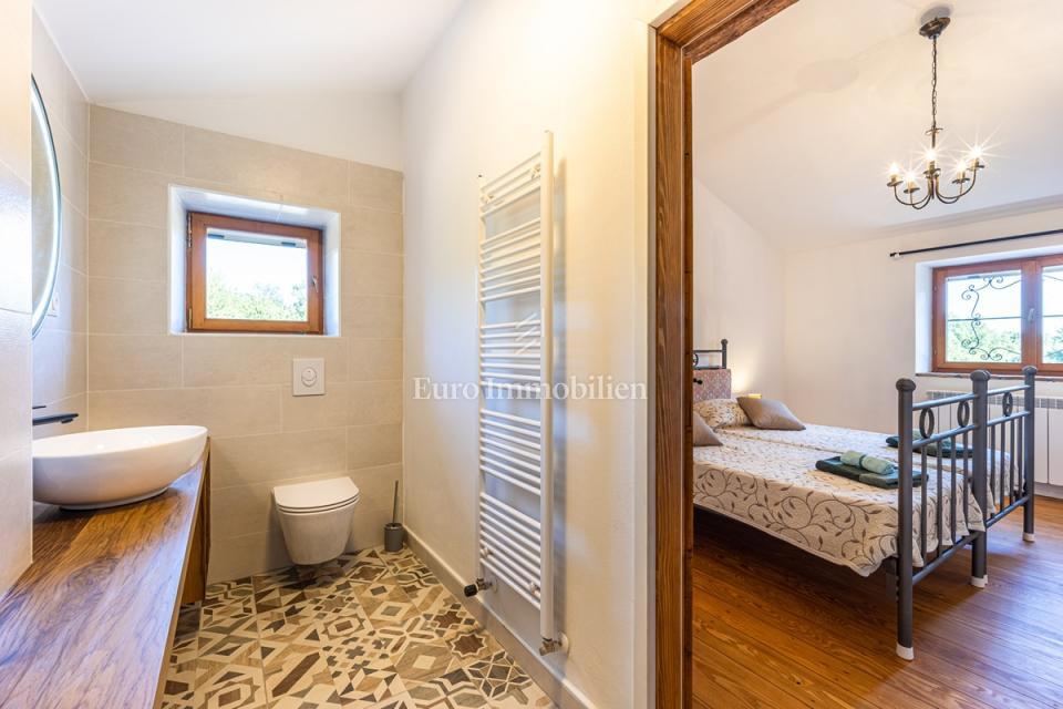 Kamnita vila z bazenom, obdana z naravo in vinogradi