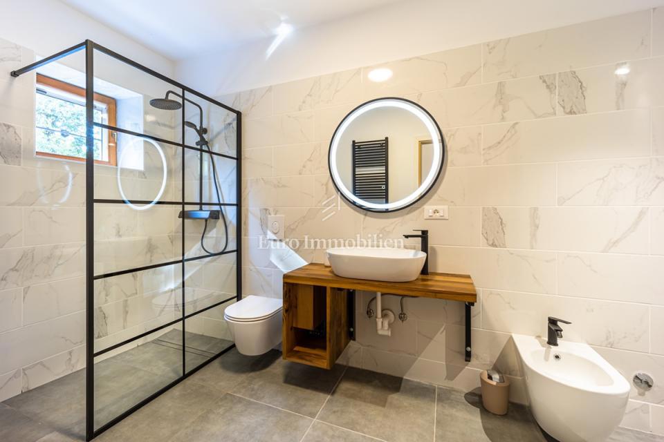 Kamnita vila z bazenom, obdana z naravo in vinogradi