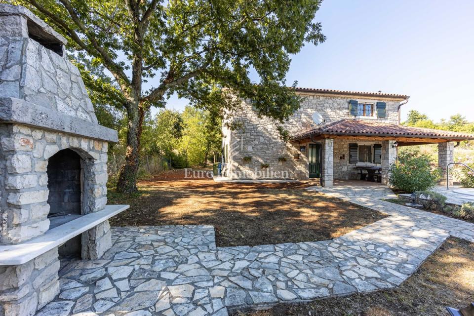 Kamnita vila z bazenom, obdana z naravo in vinogradi