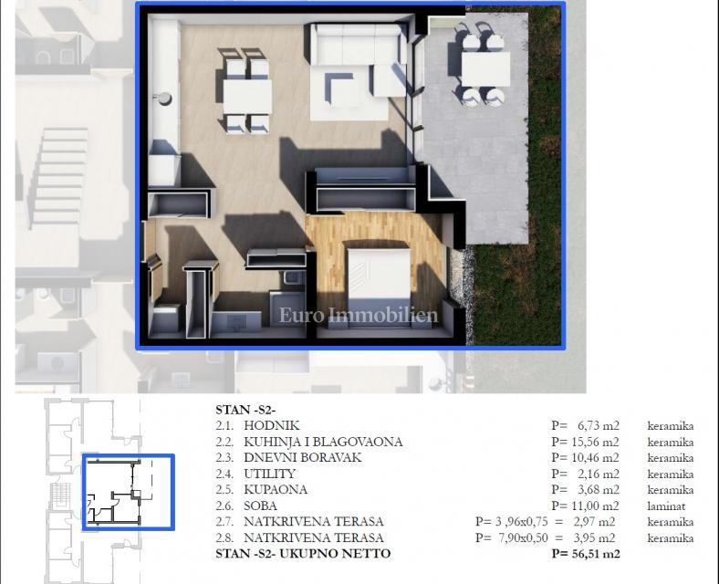 Enosobno stanovanje v centru mesta - Labin