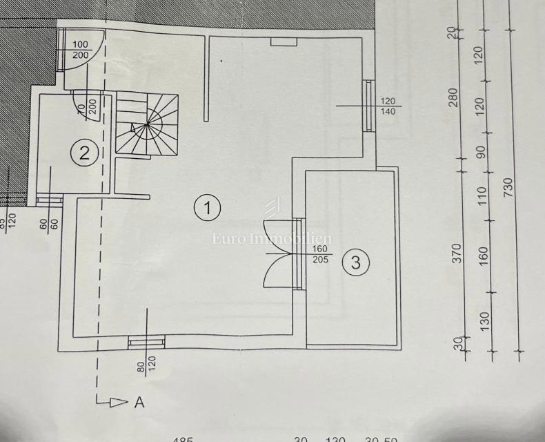 Malinska – stanovanje s pogledom na morje na mirni lokaciji