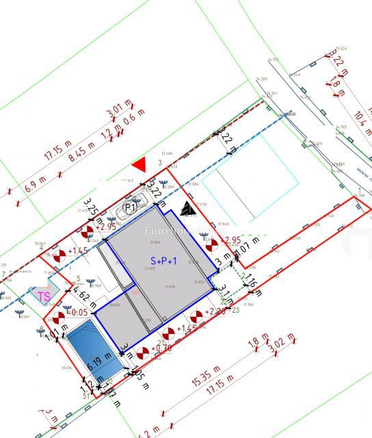 Sukošan - gradbeno zemljišče z dovoljenjem, 350 m od morja