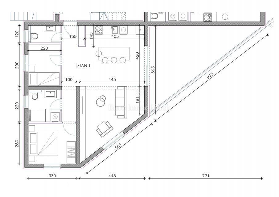 Sukošan - apartmaji v novi stavbi s pogledom na morje