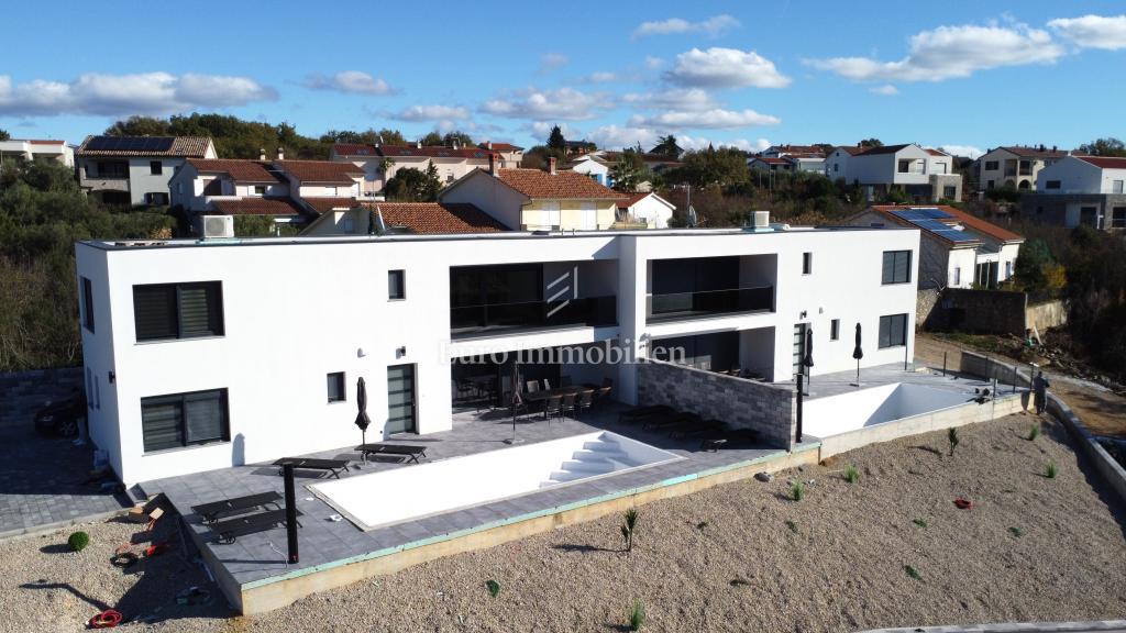 Nova hiša dvojček s pogledom na morje - otok Krk