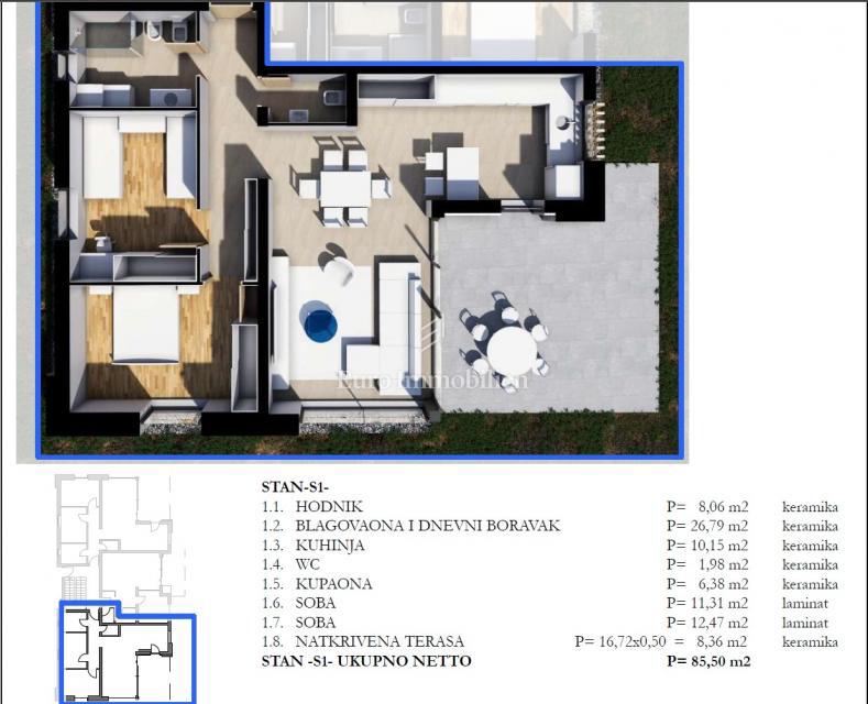 Labin - Stanovanje v urbani vili v središču mesta
