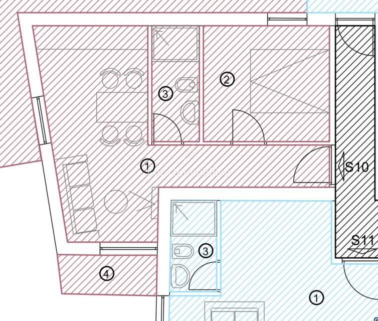 Crikvenica, stanovanje z veliko teraso in pogledom na morje