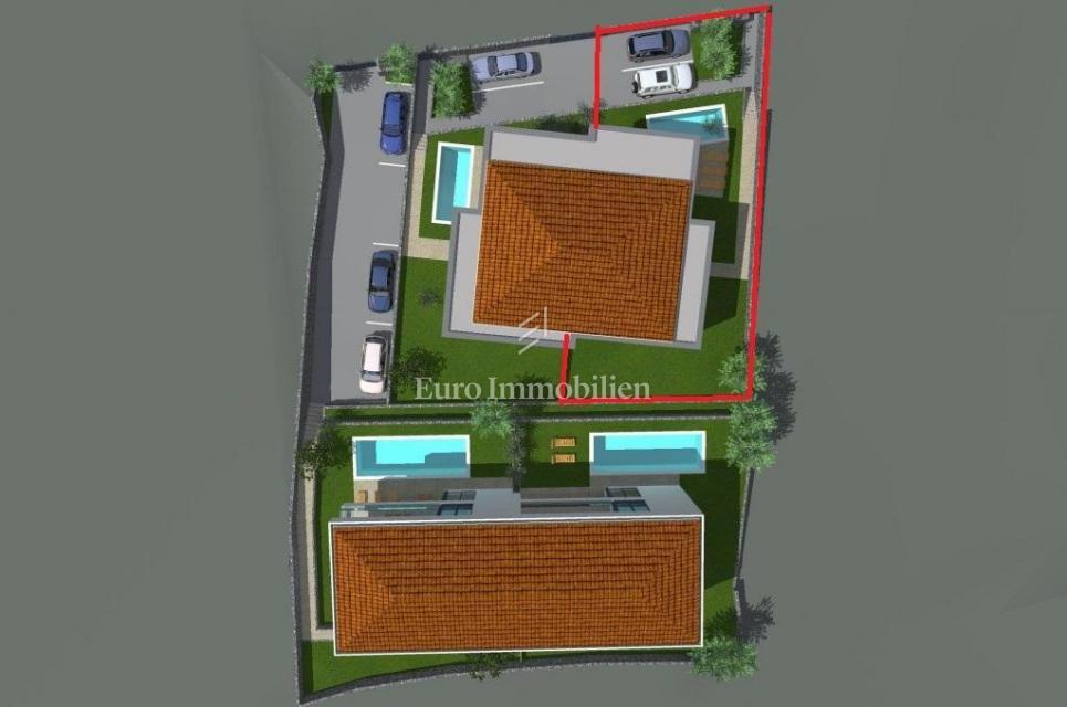 Malinska, hiša z bazenom - novogradnja