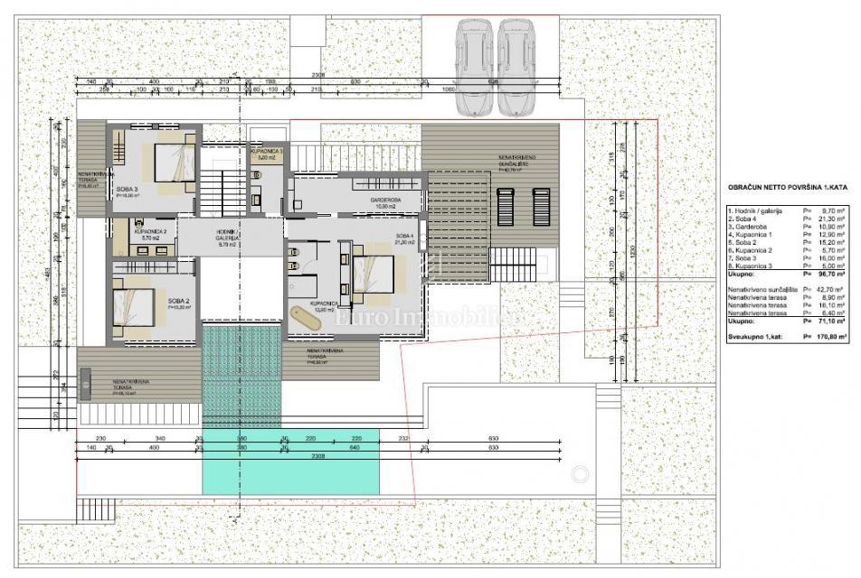 Istra - moderna vila z bazenom 80 m od morja