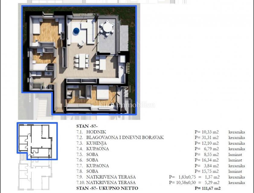 Apartma na odlični lokaciji, center Labina