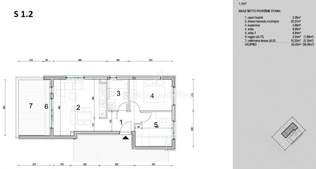 Apartma v novogradnji s pogledom na morje - otok Pag