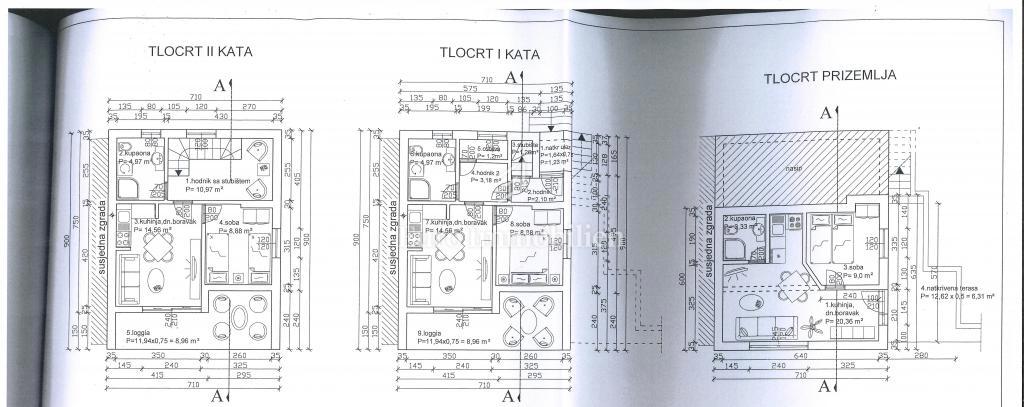 Hiša s tremi apartmaji na top lokaciji