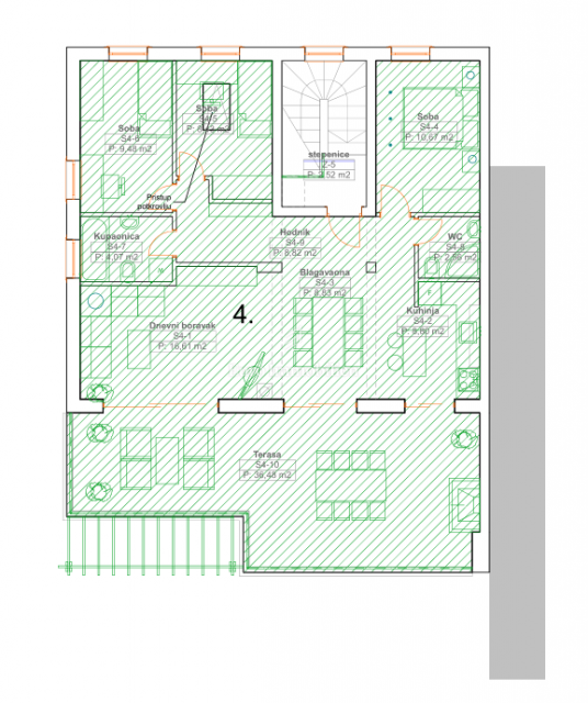 Turnić - Luksuzno stanovanje s teraso in pogledom na morje