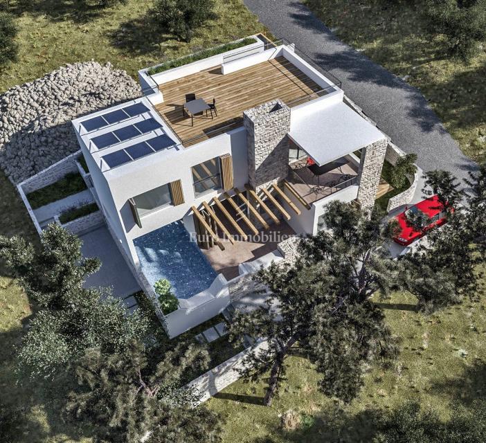 Moderna vila z bazenom in pogledom na morje - Jezera