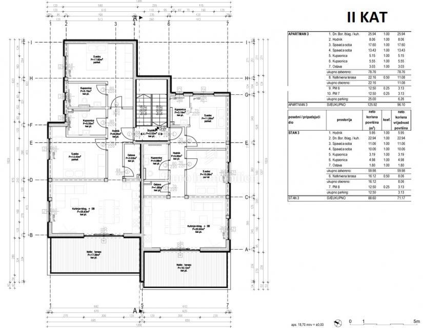 Novalja - stan v 1. nadstropju, novogradnja z razgledom