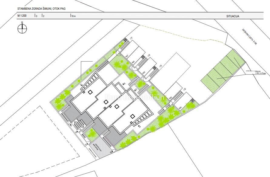 Šimuni, Pag - apartma z vrtom in pogledom na morje