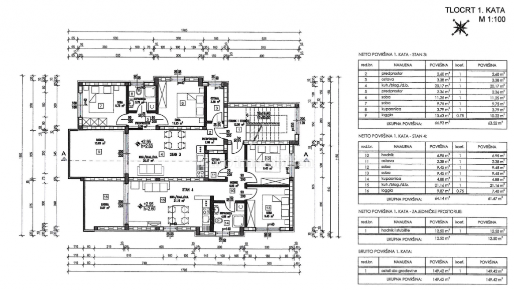 Novi Vinodolski, stanovanje v novogradnji v prvem nadstropju