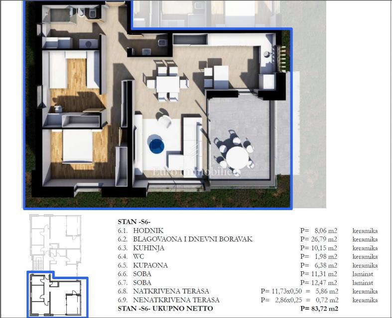 Stanovanje v novi stavbi v središču Labina