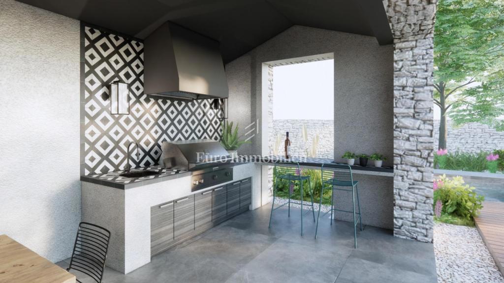 Vila z bazenom in pogledom na morje - mesto Krk