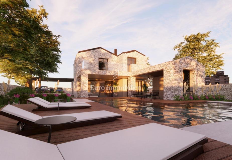 Vila z bazenom in pogledom na morje - mesto Krk