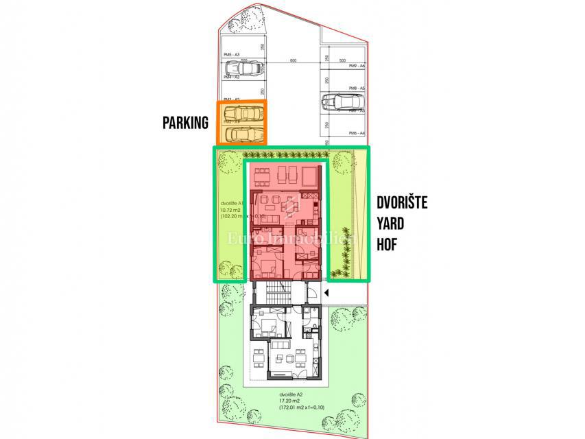 Peroj, novogradnja – stanovanje v pritličju z vrtom