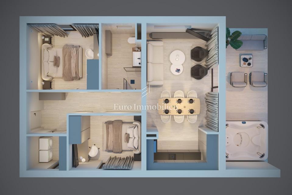 Peroj, novogradnja – stanovanje v pritličju z vrtom