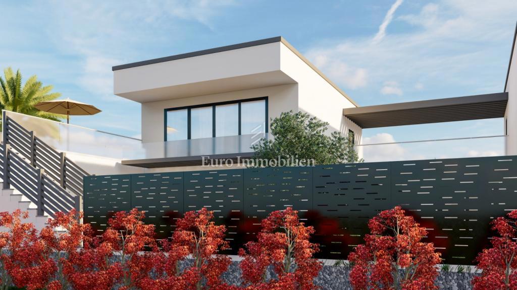 Villa s bazenom i pogledom na more na otoku Krku 