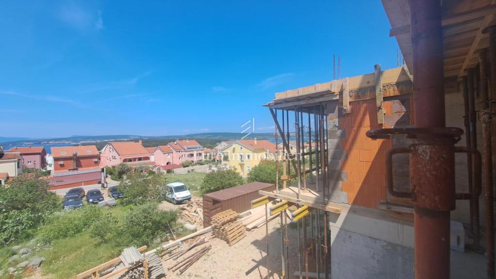 Punat novogradnja, dvonadstropno stanovanje s pogledom na morje