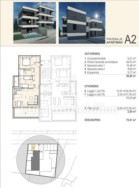 Apartmaji 100 m od plaže - novogradnja Šimuni, Pag