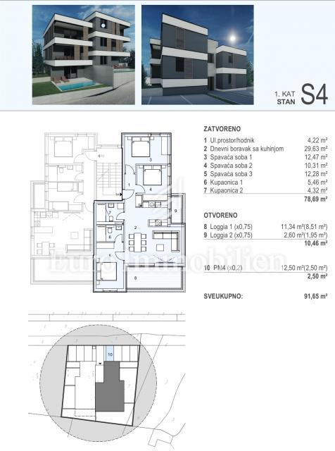 Apartmaji 100 m od plaže - novogradnja Šimuni, Pag