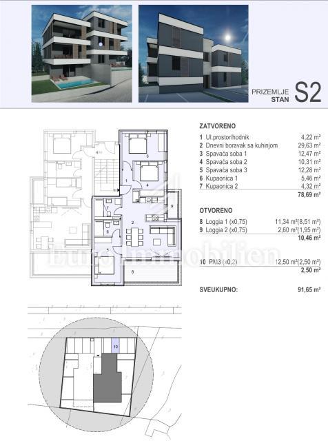 Apartmaji 100 m od plaže - novogradnja Šimuni, Pag