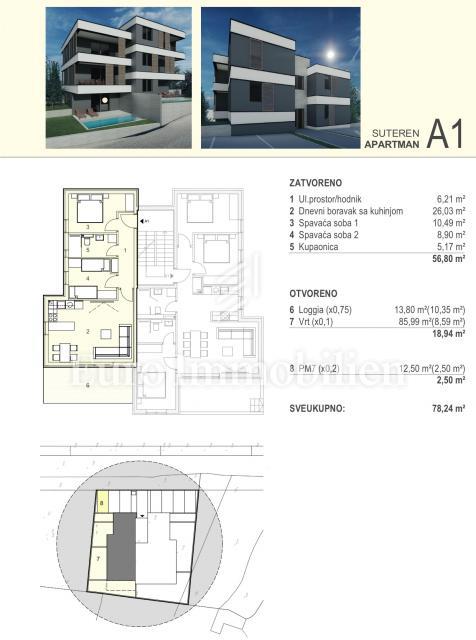 Apartmaji 100 m od plaže - novogradnja Šimuni, Pag