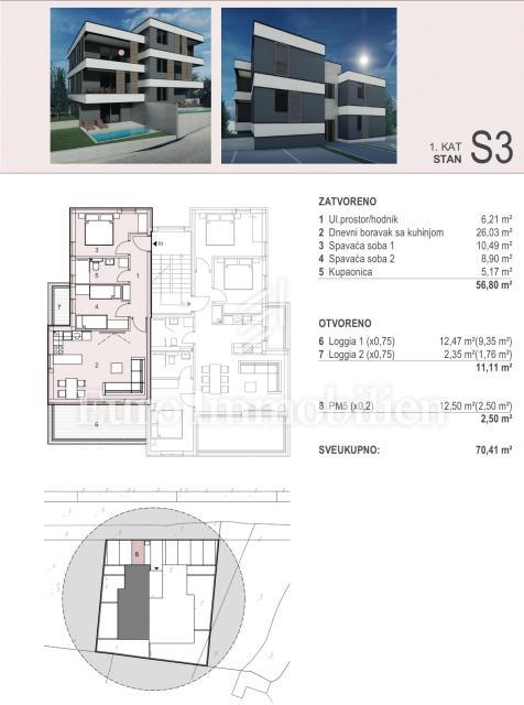 Apartmaji 100 m od plaže - novogradnja Šimuni, Pag