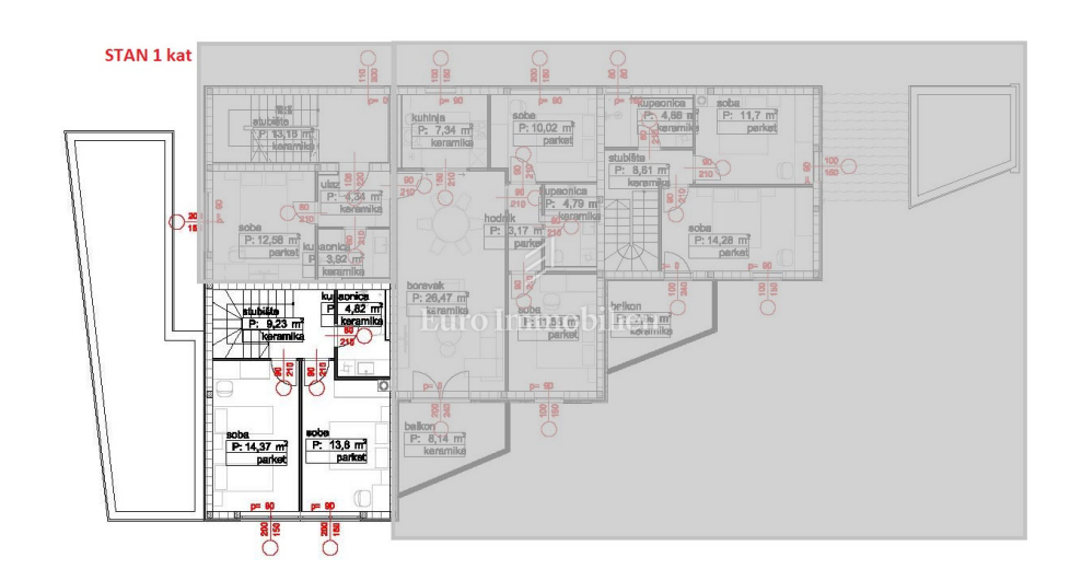 Prostorno dvoetažno stanovanje v novogradnji, Povile