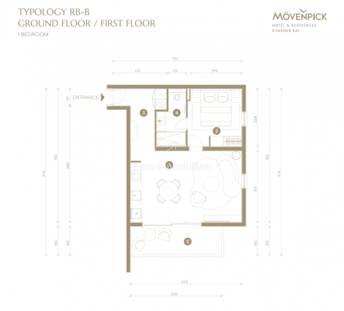 Novi Vinodolski - enosobno stanovanje v luksuznem letovišču