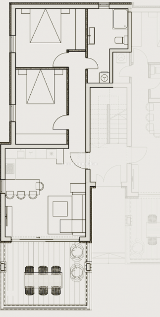 Apartmaji v stanovanjski stavbi blizu morja, Pag