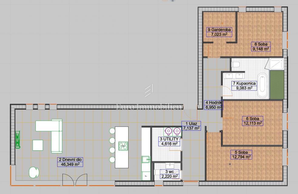 Istra, Labin - moderna enonadstropna hiša z vrtom