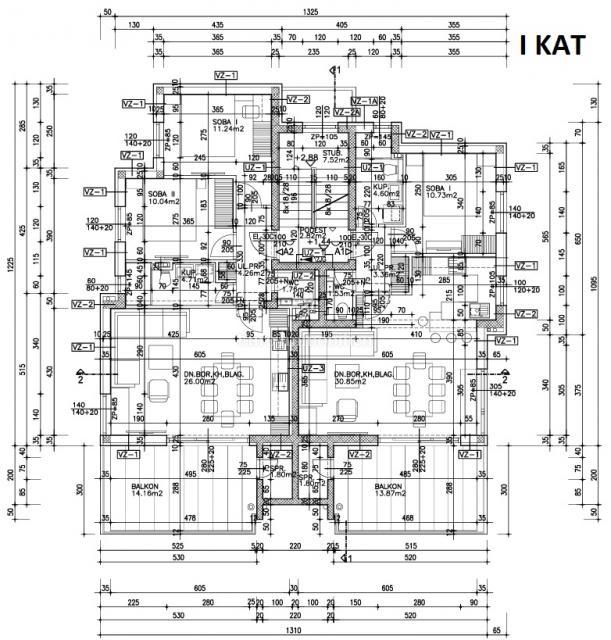 Novalja – Stan s panoramskim pogledom na prvem nadstropju