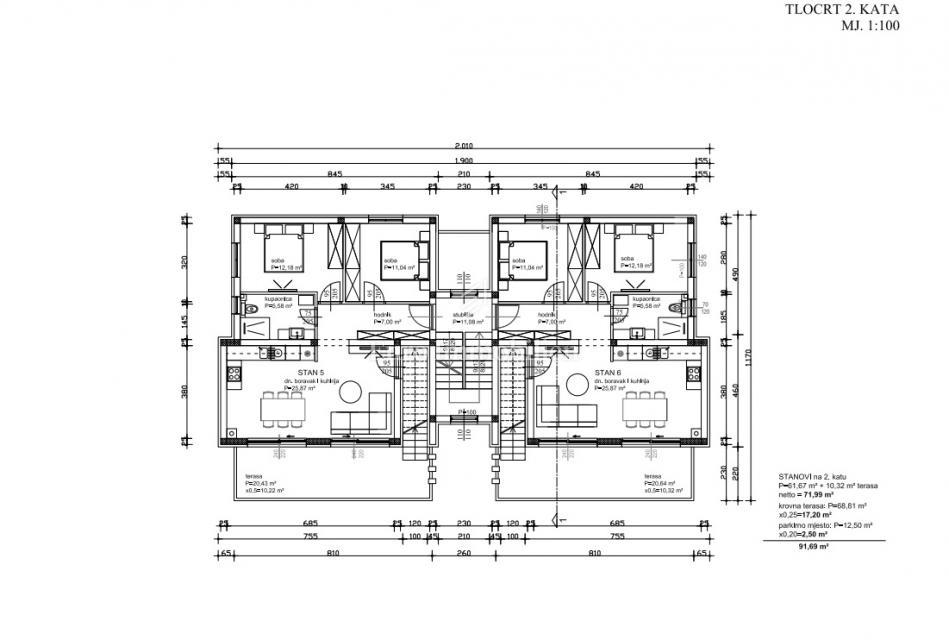 Dvosobni apartmaji z razgledom na morje, 200 m od morja