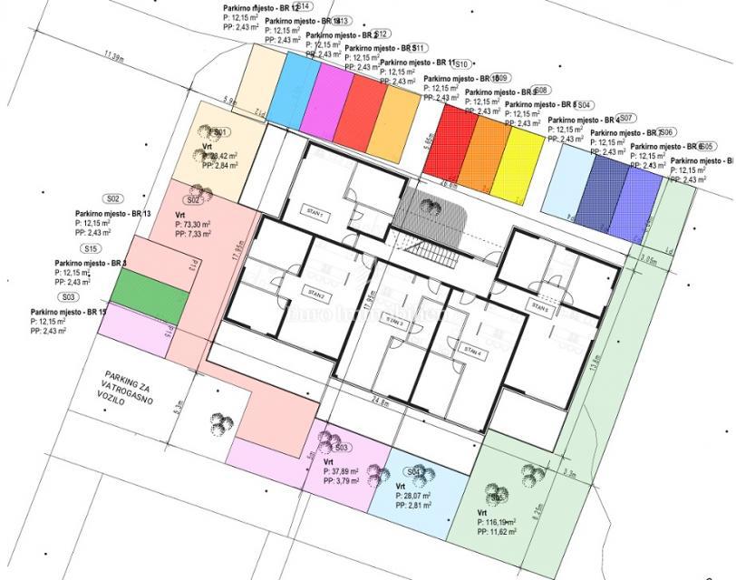 Novozgrajeni apartmaji 300 m od morja, Povljana