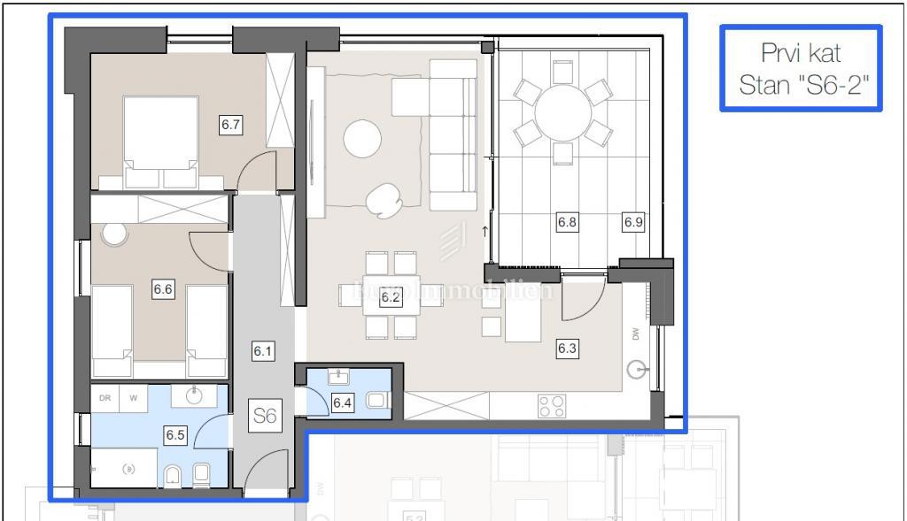 Labin - novo stanovanje v urbani vili, center mesta