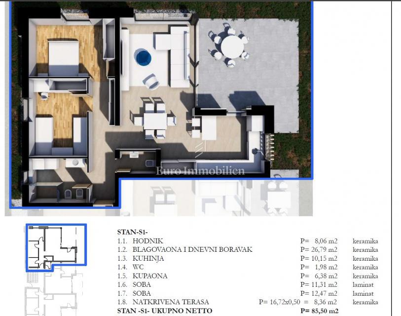 Stanovanje v urbani vili v središču Labina