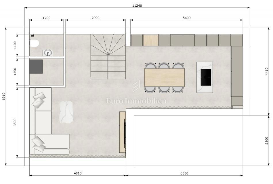 Malinska - novogradnja z bazenom in vrtom