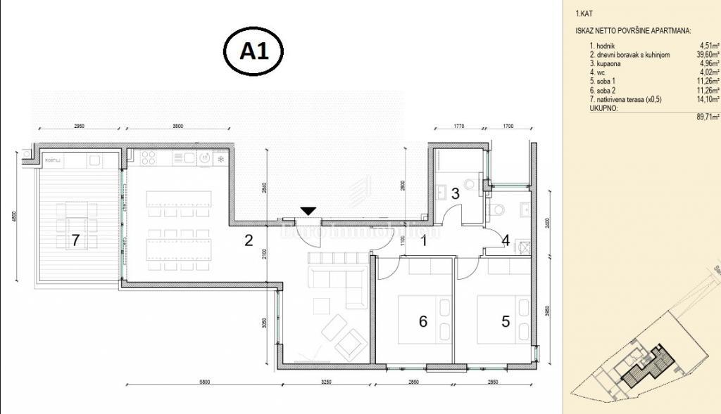 Novalja - stanovanje v novogradnji, blizu morja