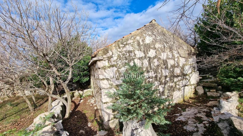 Kamnita hiša v nedotaknjeni naravi, 300 m od morja, otok Krk